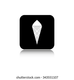 Ice cream cone - vector icon  with shadow
