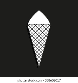 Ice cream cone -  vector icon with shadow