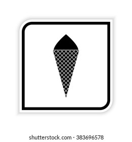 Ice cream cone  - vector icon