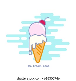 Ice Cream Cone, vector icon.