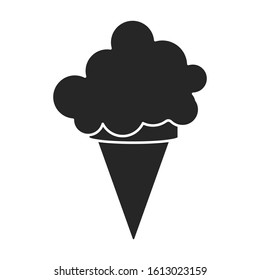 Ice cream in cone vector icon.Black vector icon isolated on white background ice cream in cone.