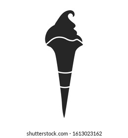 Ice cream in cone vector icon.Black vector icon isolated on white background ice cream in cone.