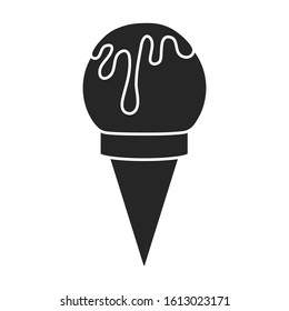 Ice cream in cone vector icon.Black vector icon isolated on white background ice cream in cone.