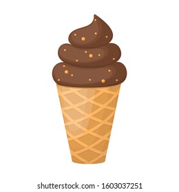 Ice cream in cone vector icon.Cartoon vector icon isolated on white background ice cream in cone.