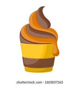Ice cream in cone vector icon.Cartoon vector icon isolated on white background ice cream in cone.