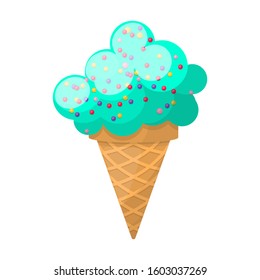 Ice cream in cone vector icon.Cartoon vector icon isolated on white background ice cream in cone.