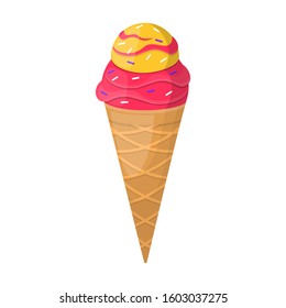 Ice cream in cone vector icon.Cartoon vector icon isolated on white background ice cream in cone.