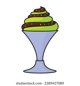 Ice cream in cone vector icon.Color vector icon isolated on white background ice cream in cone.