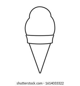 Ice cream in cone vector icon.Line vector icon isolated on white background ice cream in cone.