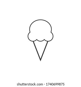 Eiscreme in Kegel Vektor Symbol.Line Vektor-Symbol isoliert auf weißem Hintergrund Eis in Kegel.