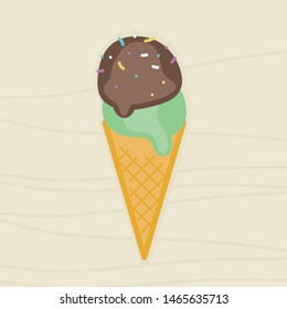 Ice cream cone - vector illustration