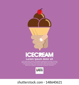 Ice cream cone vector illustration