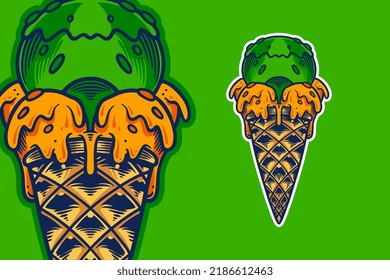 ice cream cone vector illustration cartoon style