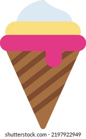 ice cream cone Vector illustration on a transparent background.Premium quality symbols.Stroke vector icon for concept and graphic design.