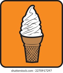 Ice Cream Cone Vector Illustration Icon