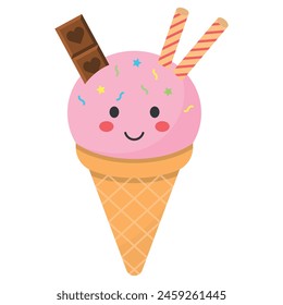 Ice cream cone vector illustration