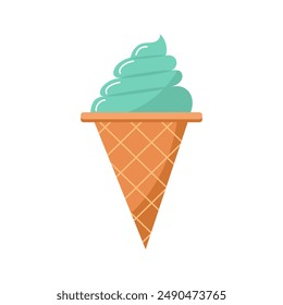 Ice cream cone. Vector illustration isolated on white background