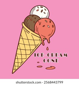 A Ice Cream Cone Vector illustration.
