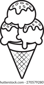 Ilustración vectorial de cono de helado