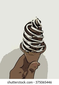 ice cream cone - vector illustration