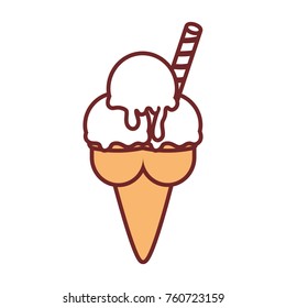 ice cream cone vector illustration
