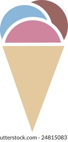 Ice cream cone vector image logo design illustration 