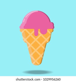 Ice cream cone vector isolated on background.