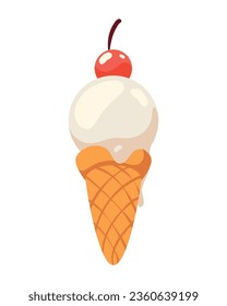 vector de cono de helado aislado