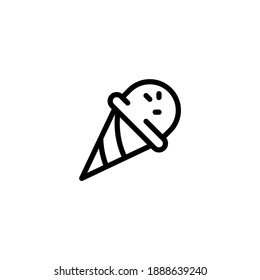 ice cream cone vector line icon