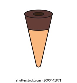 ice cream cone vector line for web, presentation, logo, Icon Symbol.