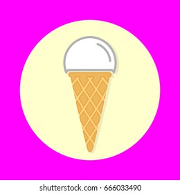 Ice cream cone vector line icon. Flat design style.