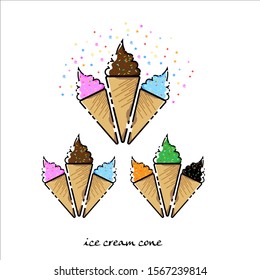ice cream cone vector logo brand