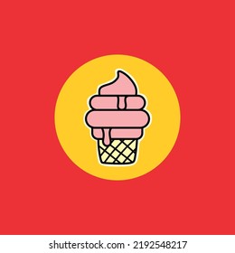 ice cream cone vector logo design, suitable use for icon, symbol or element design 