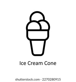 Eiskrem-Kronvektorgrafik   Umrisssymbole. Einfache Stockillustrationsmaterial