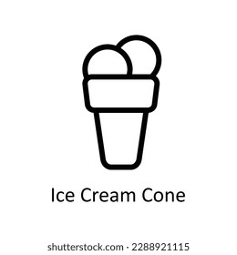 Vector de cono de crema de hielo   iconos de esquema. Material gráfico simple
