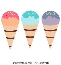 Eis Cream Cone Vector, perfekt für Icon, Logo, Illustration, Hintergrund, Vorlage, etc.