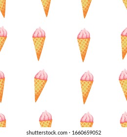 vectores de conos de helado, patrón transparente