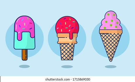 Eis-Creme-Vektorillustration einzeln auf Hintergrund. Eis Creme Scoop Bild im flachen Stil. EPS