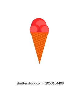 Ice cream cone vector. Simple ice cream clipart design.