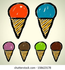 Ice cream cone : vector sketchbook