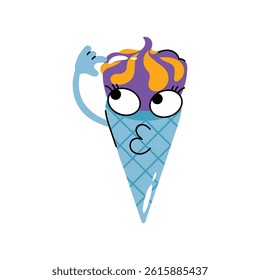 Ice cream cone vector Sticker. Eps 10 file