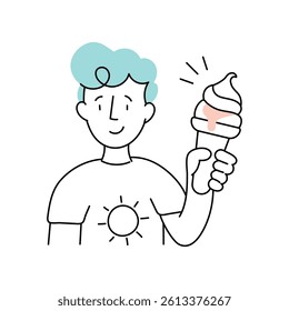 Ice Cream cone Vector style illustration.                                       