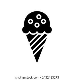 Ice cream cone vector, Summer party related solid style icon