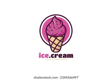 ice cream cone vector template logo design