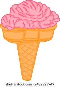 Ice Cream Cone Vector With Transparent Background