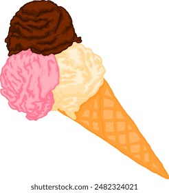 Ice Cream Cone Vector With Transparent Background