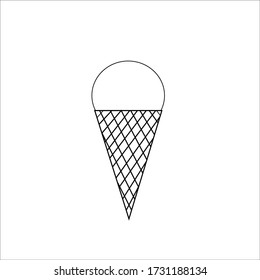 Ice cream cone vector in white background