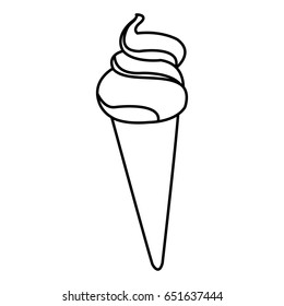 ice cream cone wafer sweet sweet food outline