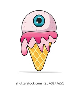 Ice Cream Cone with Zombie Eye