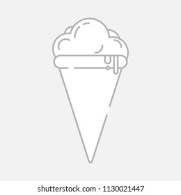 Ice cream cone.Outline icon.